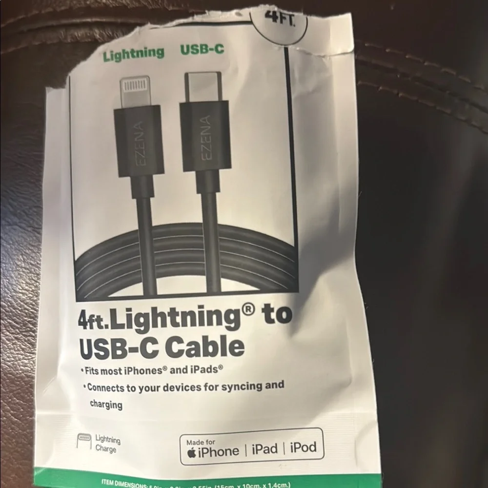 Black USB-C to Lightning Cable for Apple Devices
